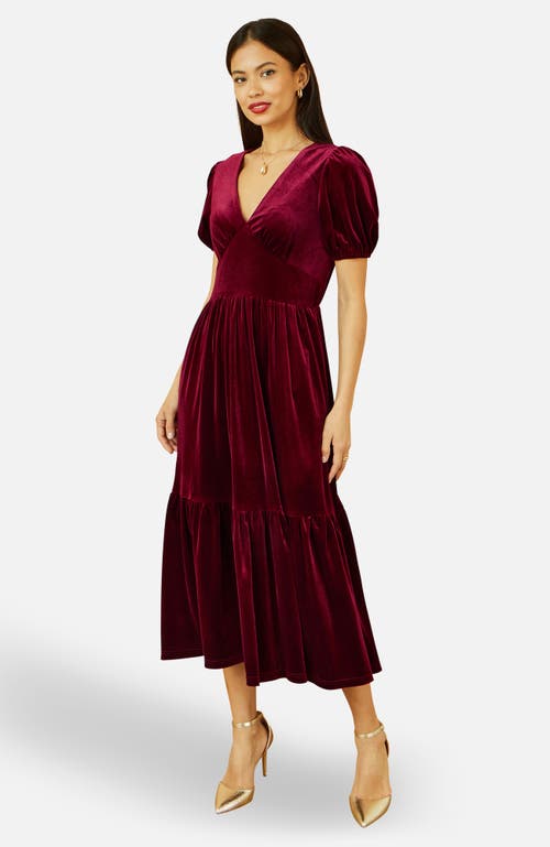 Yumi Velvet Midi Dress In Multi