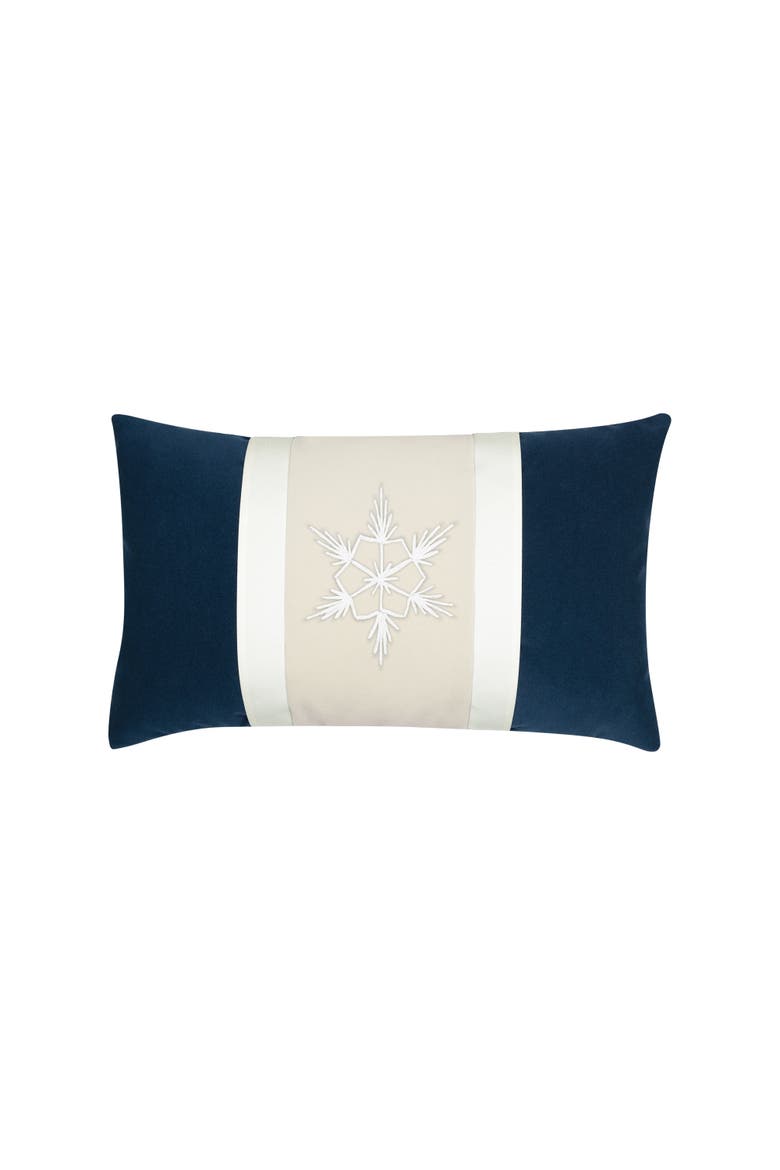 Tradition Midnight Indoor & Outdoor Woven Accent Holiday Pillow, Main, color, Midnight