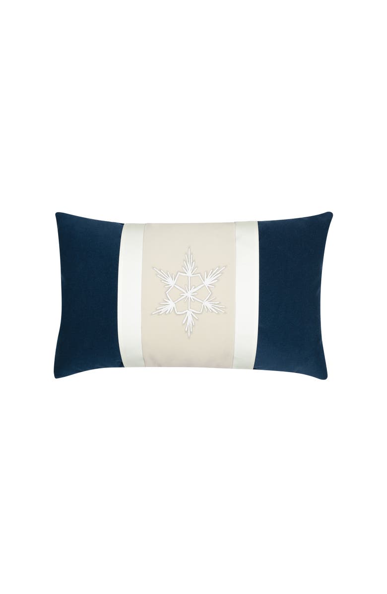 Elaine Smith Tradition Midnight Indoor & Outdoor Woven Accent Holiday Pillow, Main, color, Midnight