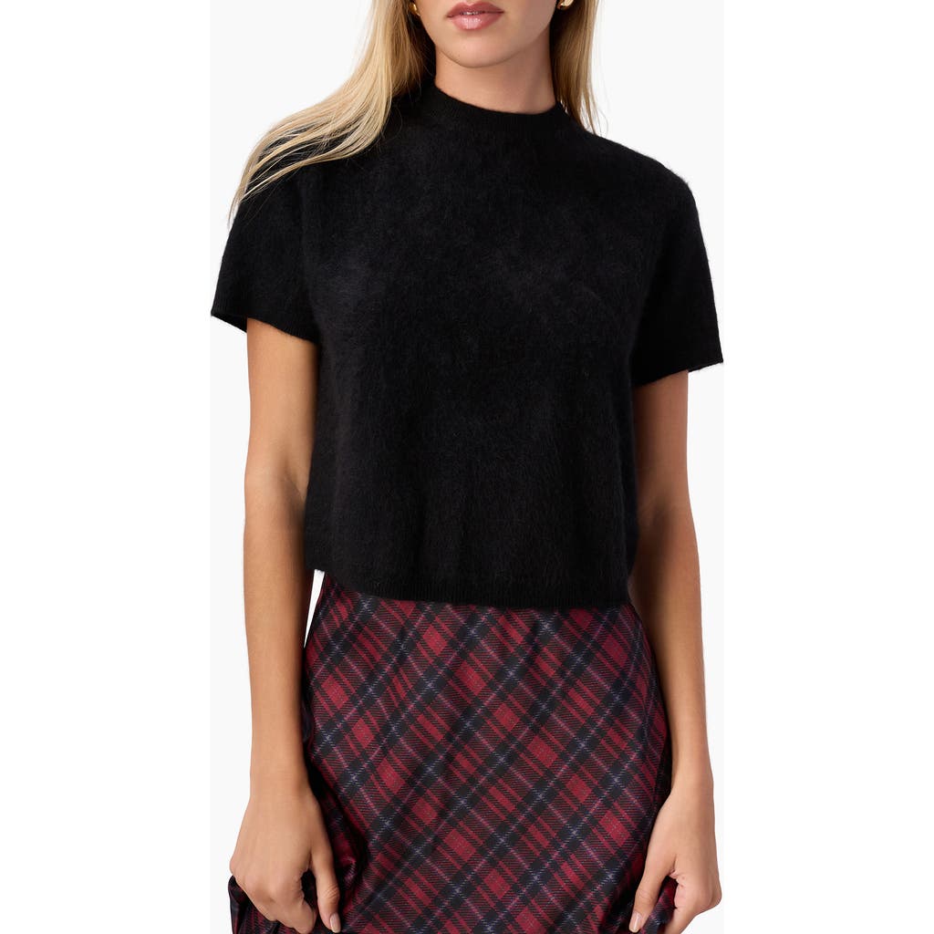 Cami Nyc Eugeny Short Sleeve Cashmere Sweater In Black