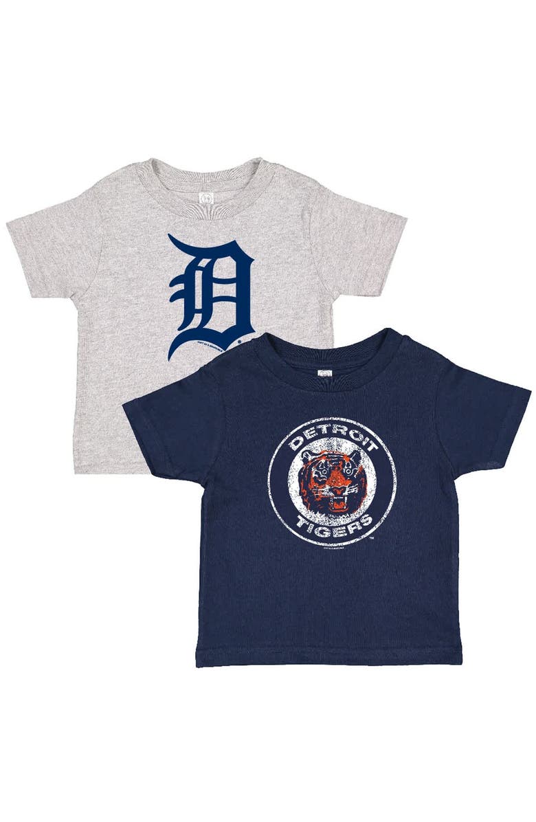 SOFT AS A GRAPE Toddler Soft as a Grape Navy/Heather Gray Detroit Tigers Cooperstown Collection Two-Pack T-Shirt Set, Alternate, color, Navy