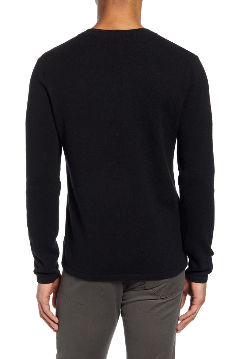 Cashmere Crewneck Sweater, Alternate, color, BLACK