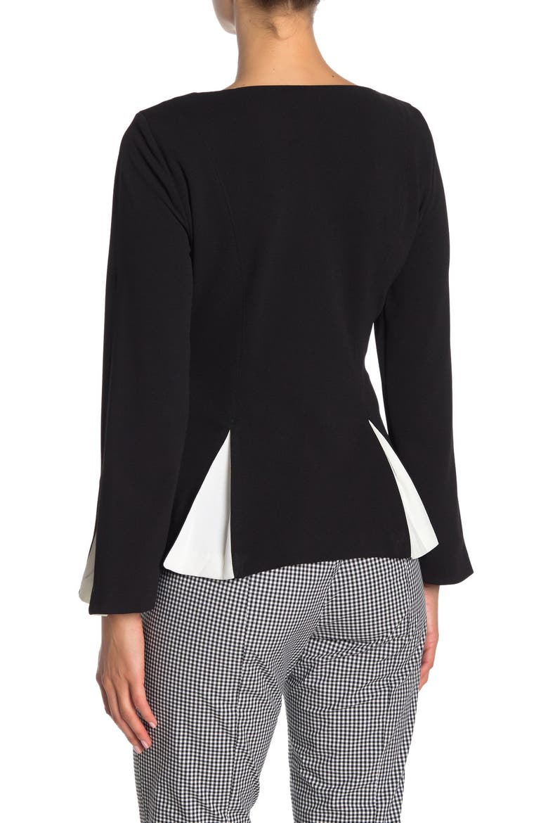 Long Sleeve Crew Neck Top, Alternate, color, BLACK/WHITE