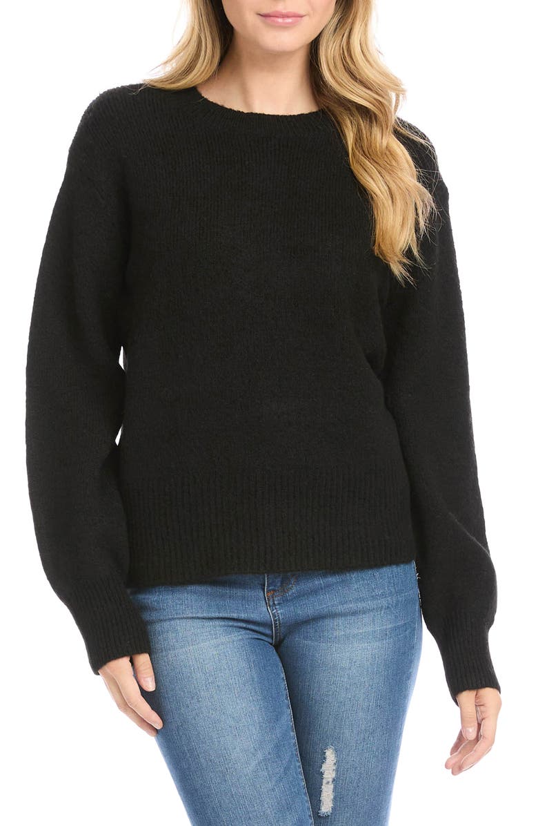 Karen Kane Blouson Sleeve Crewneck Sweater, Main, color,