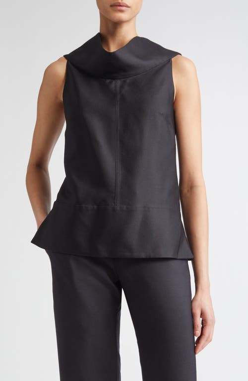 Brandon Maxwell Bowie Sleeveless Draped Top In Black