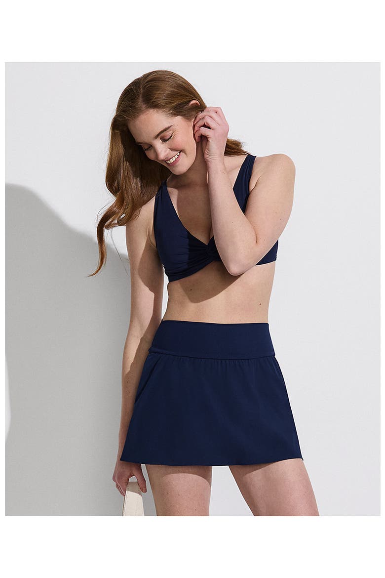 Pinchless Mini Swim Skort, Alternate, color, Deep Sea Navy