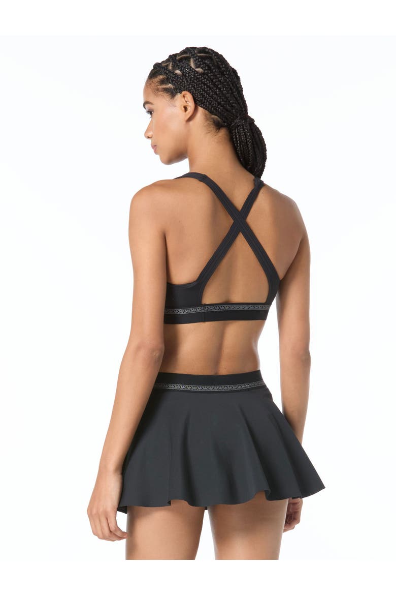 Signature Scuba Cross Back Bra Swim Top, Alternate, color, Black
