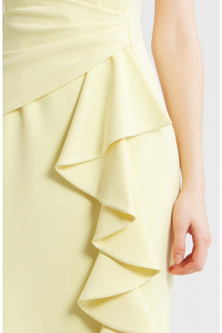 Cascade Ruffle Sleeveless Gown, Alternate, color, BUTTER