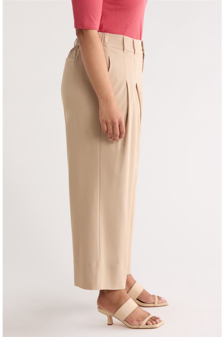 Pleated High Waist Ankle Wide Leg Pants, Alternate, color, CAPPUCCINO