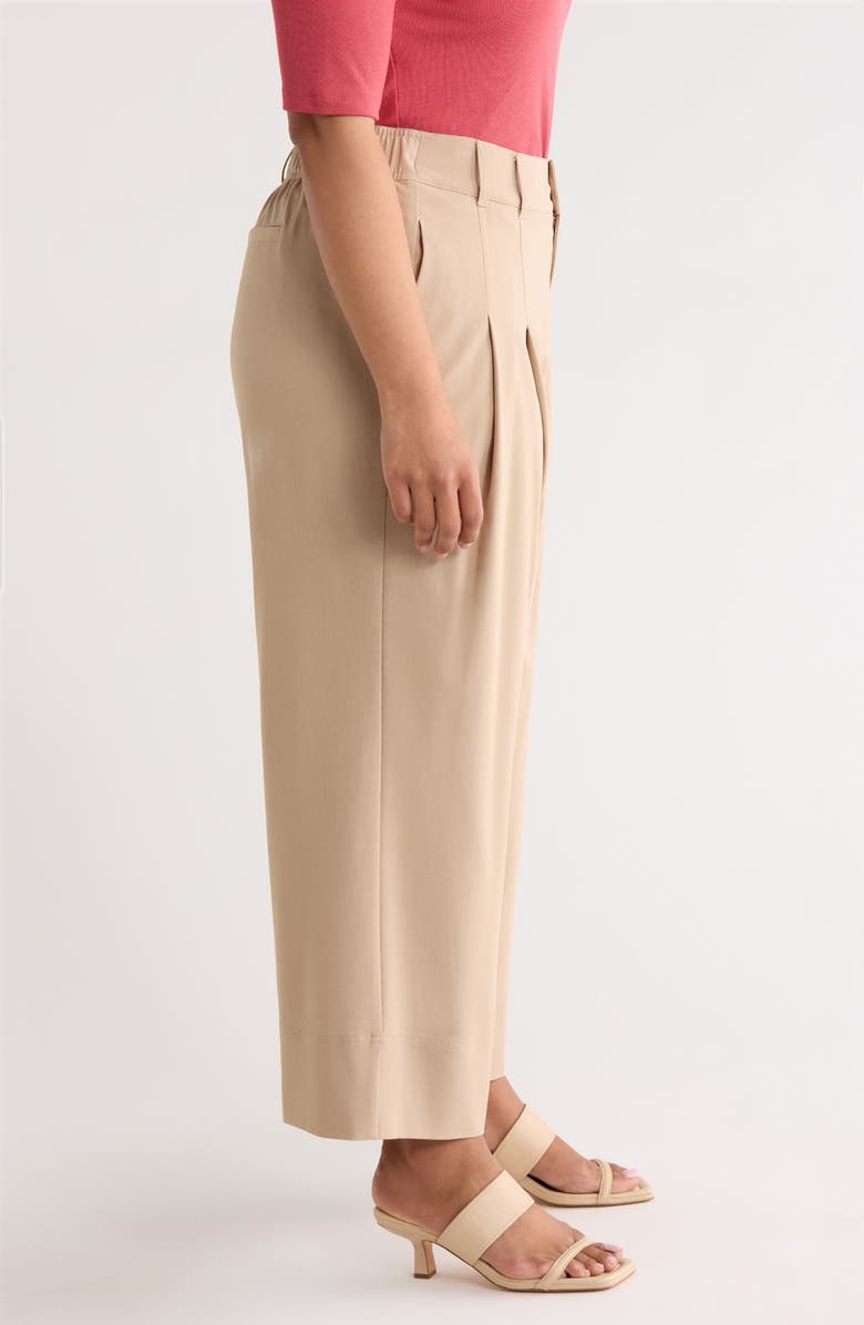Liverpool Los Angeles Pleated High Waist Ankle Wide Leg Pants, Alternate, color, Cappuccino