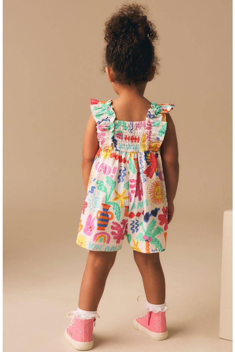 Kids' Holiday Print Romper, Alternate, color, MULTI