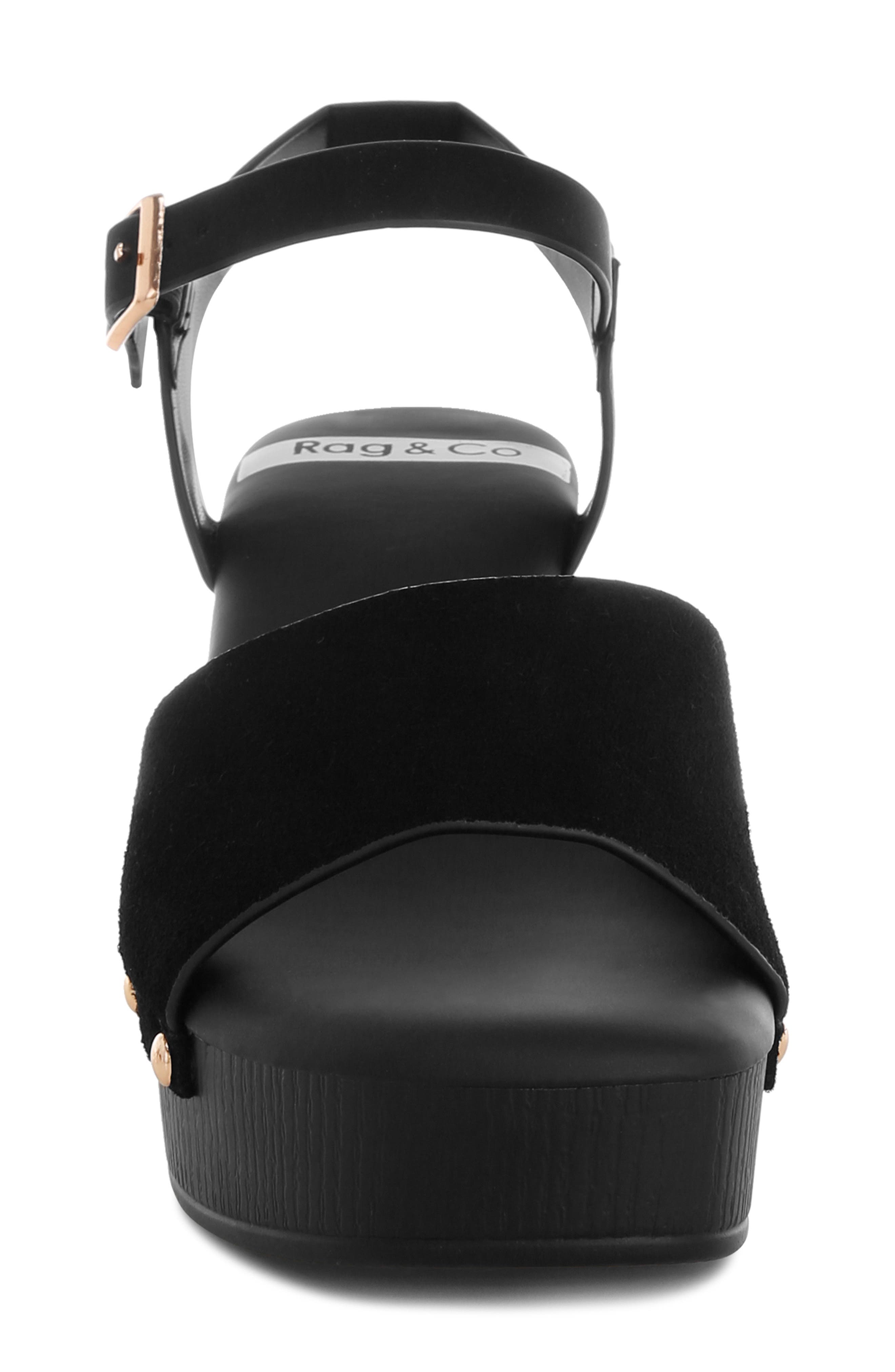 Rag & Co Daniela Platform Sandal, Alternate, color, Black