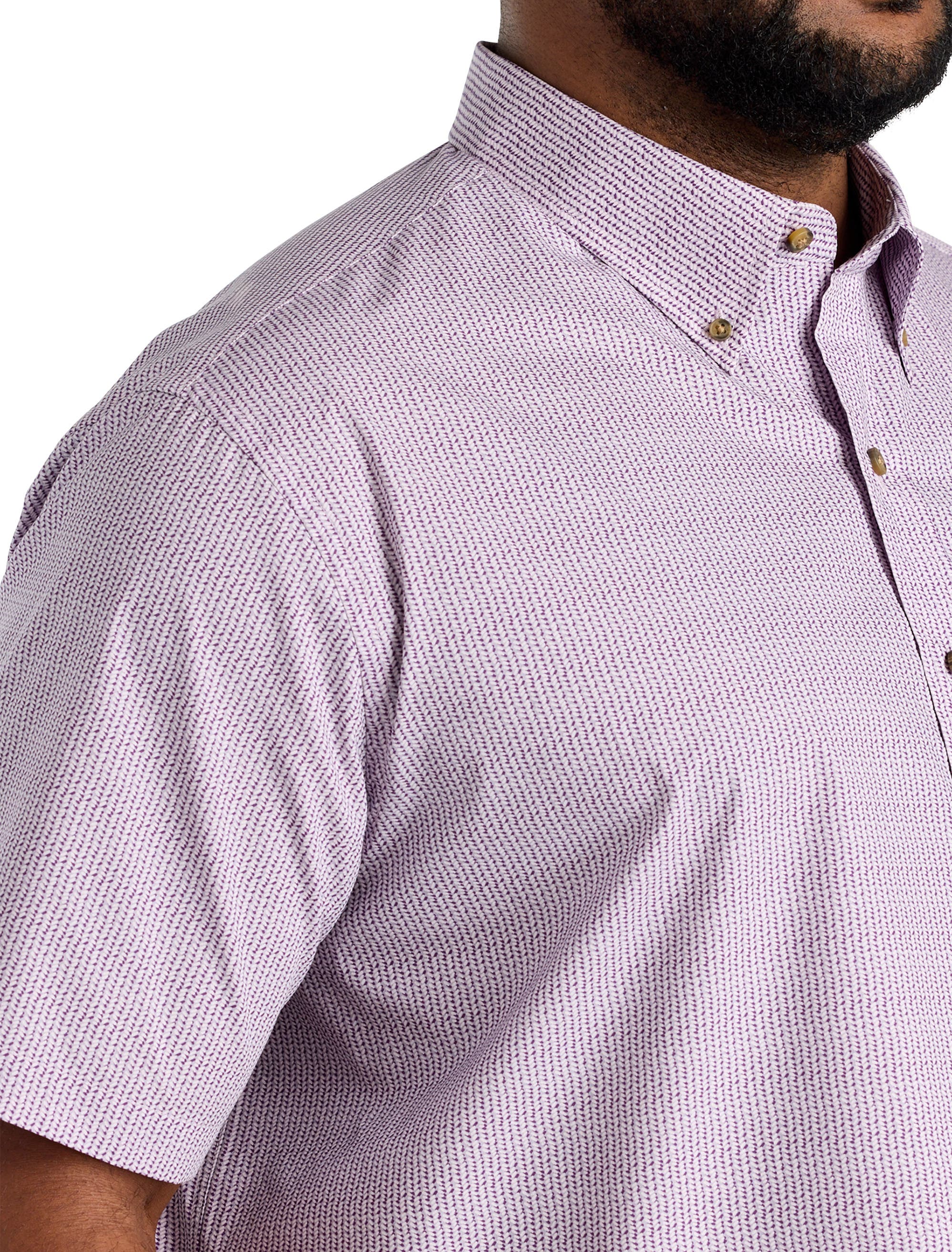 Big & Tall Easy-Care Geometric Print Sport Shirt V2 - image 2