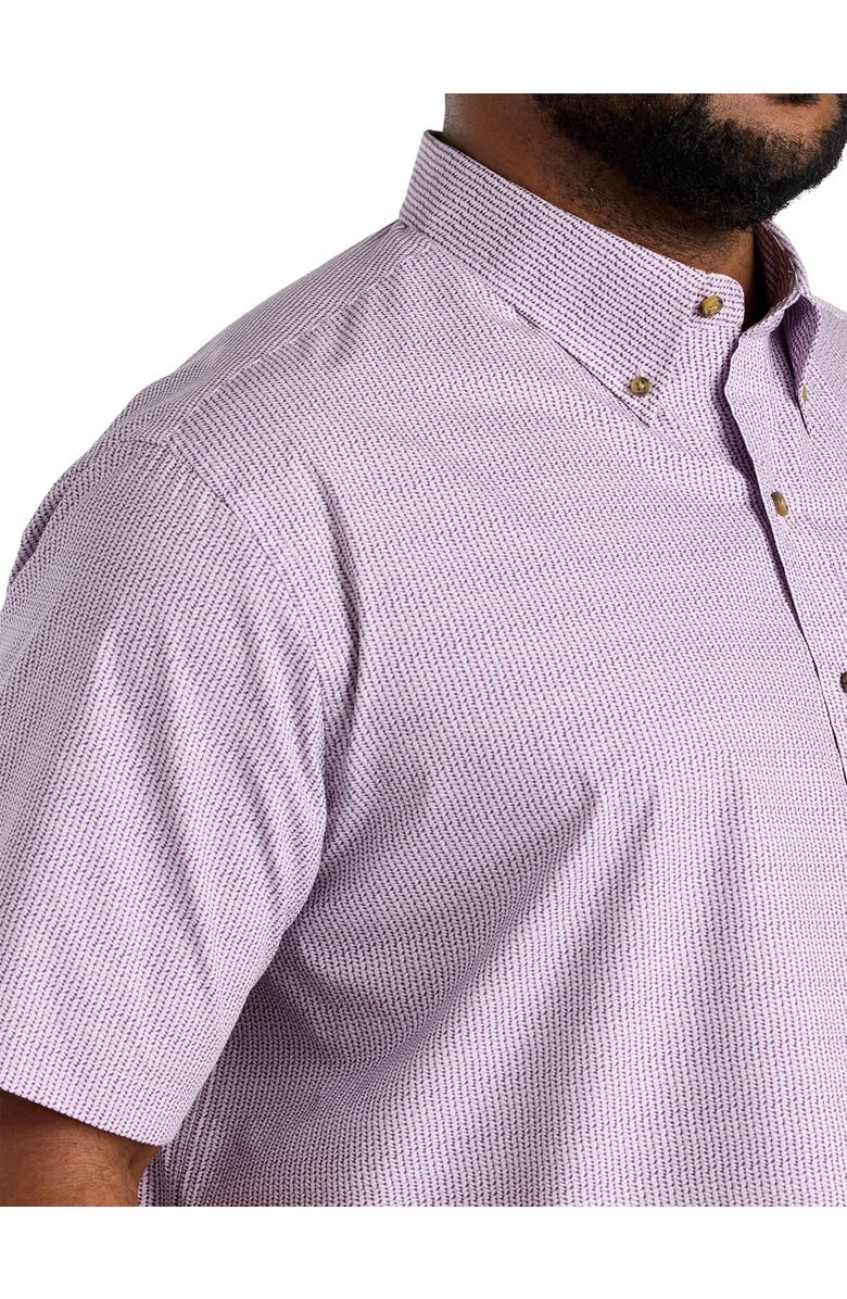 Harbor Bay by DXL Big & Tall Easy-Care Geometric Print Sport Shirt V2, Alternate, color, Purple