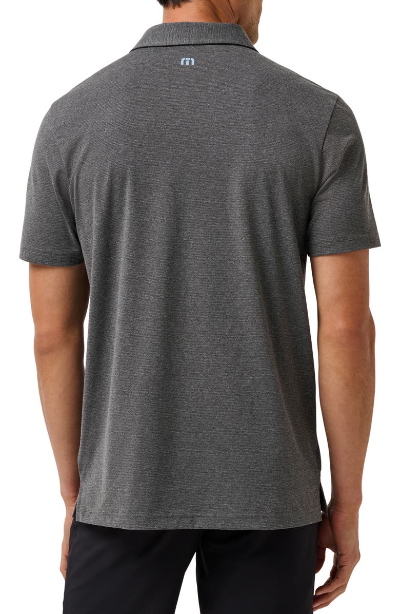 TravisMathew Red Midnight Train Chest Stripe Polo, Alternate, color, Heather Black