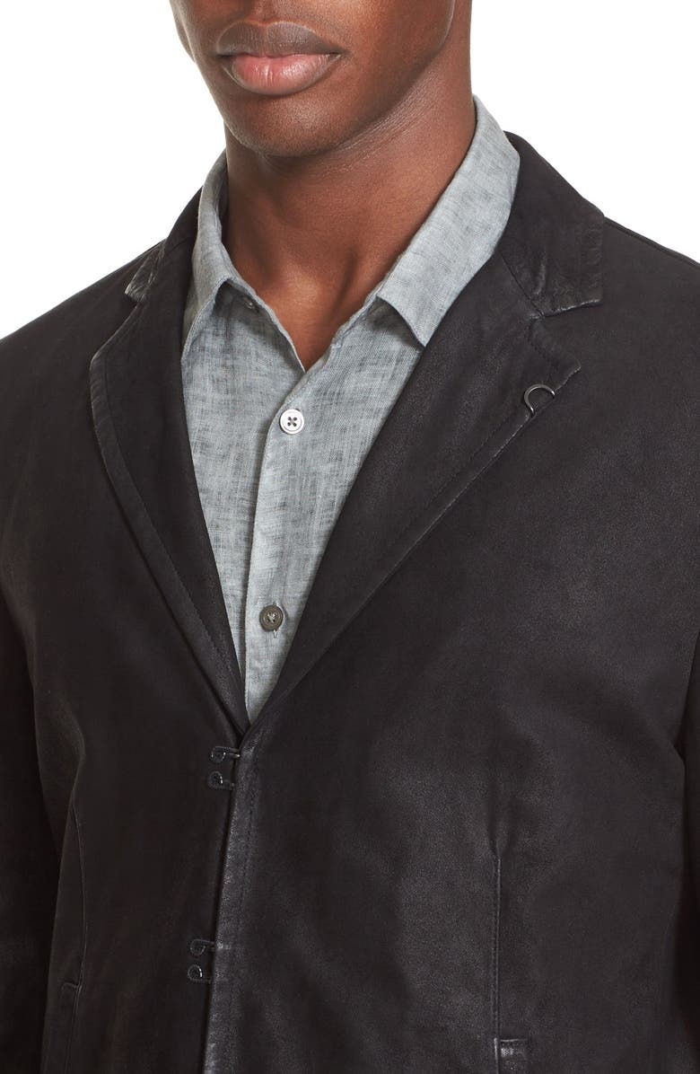 John Varvatos Slim Fit Leather Sport Coat, Alternate, color, 