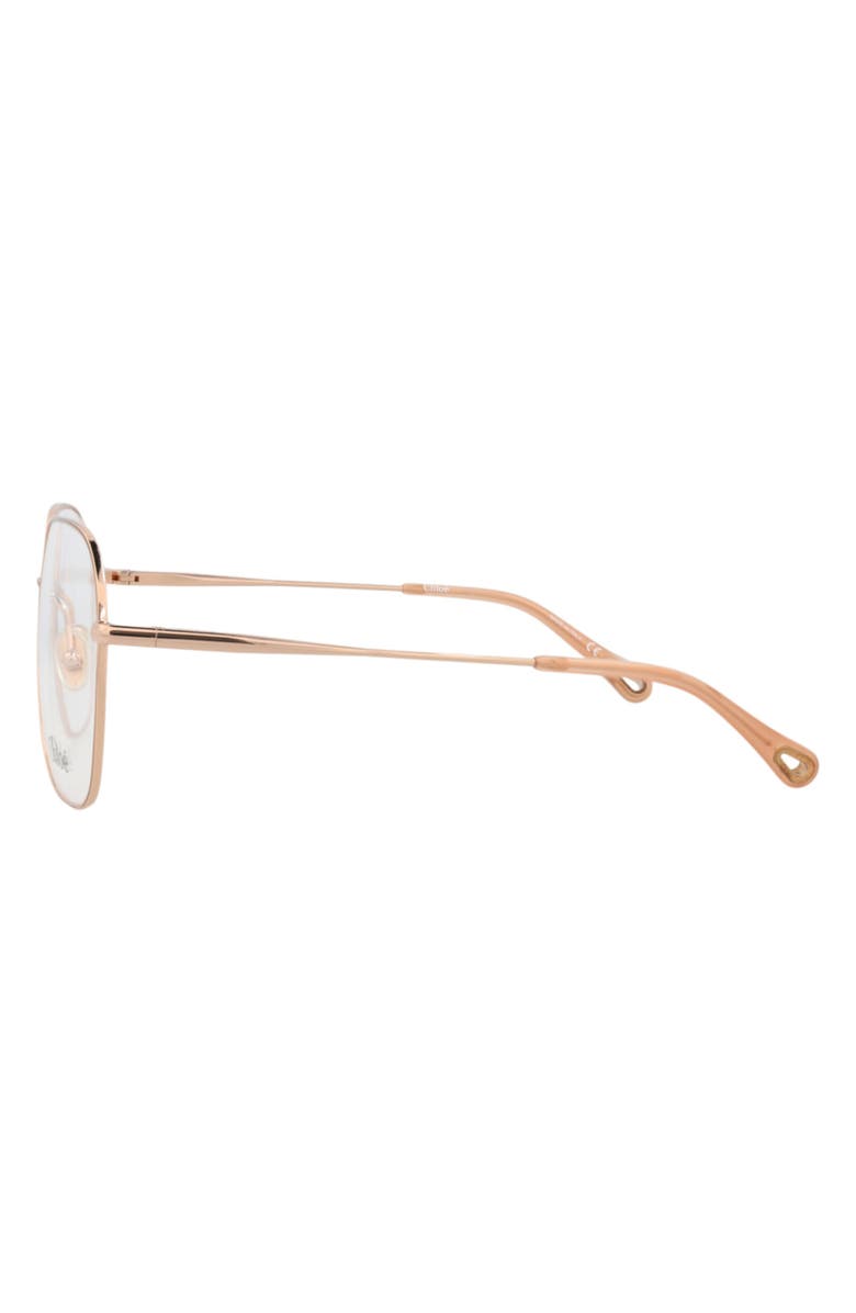 Chloé 59mm Square Optical Glasses, Alternate, color, Light Gold Transparent