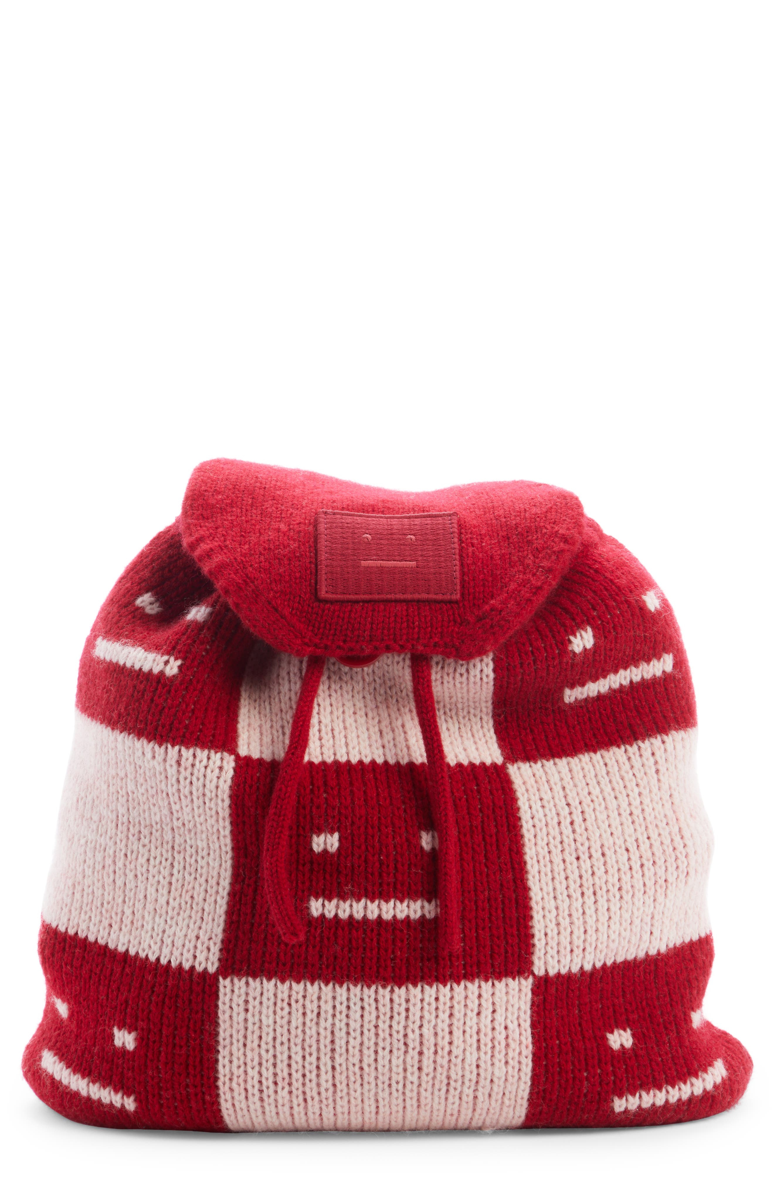 Acne Studios Kaba Checkerboard Knit Backpack, Main, color, 