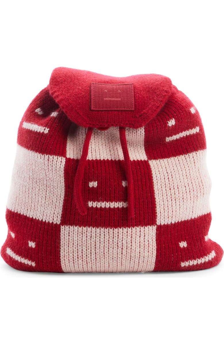 Acne Studios Kaba Checkerboard Knit Backpack, Main, color,