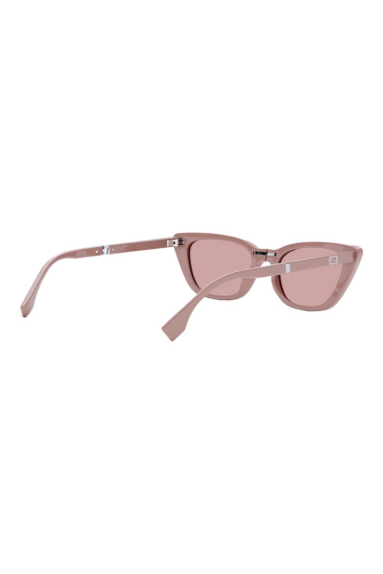 'Fendi Baguette Anniversary 53mm Cat Eye Sunglasses, Alternate, color, SHINY PINK/ SOLID PINK
