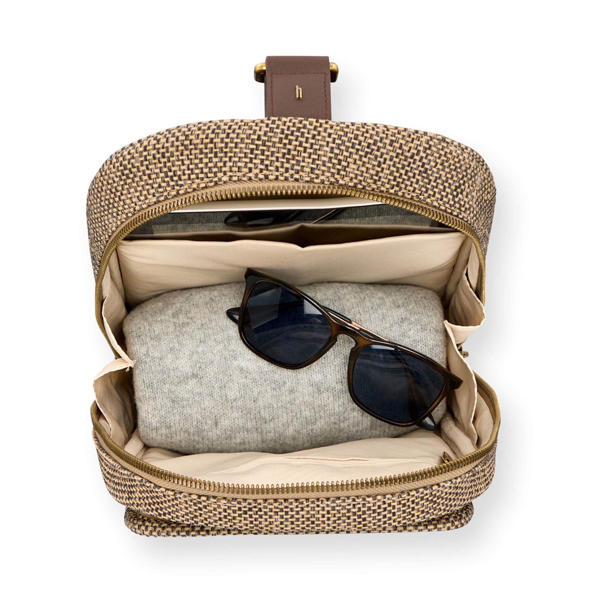 Tweed Sling Bag, Alternate, color, Tweed/Natural Leather