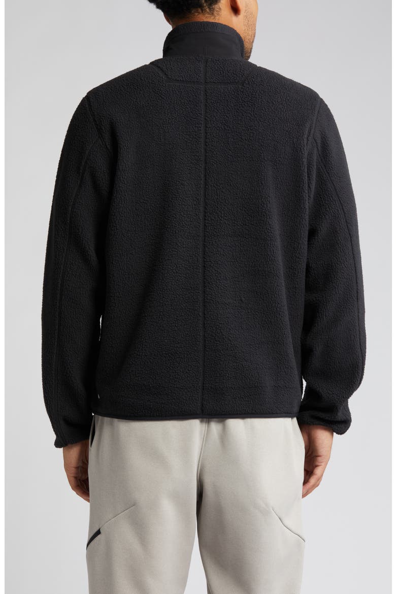 High Pile Fleece Jacket, Alternate, color, BLACK