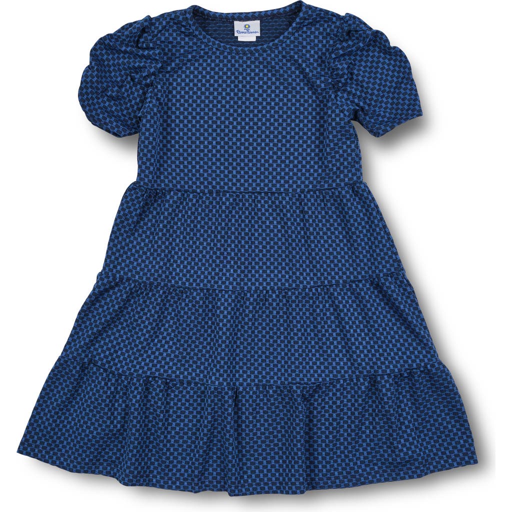 Florence Eiseman Jacquard Knit Dress In Blue