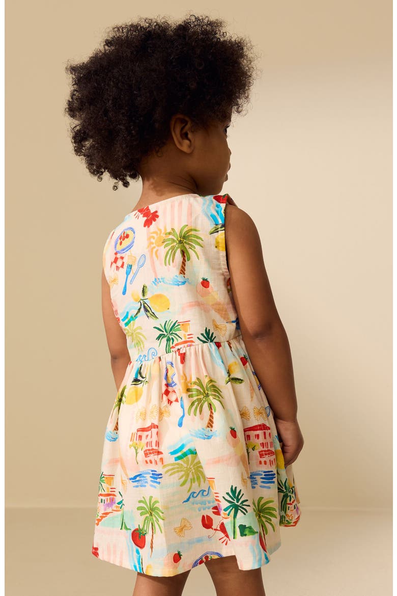 Kids' Postcard Print Cotton Sundress, Alternate, color, MULTI