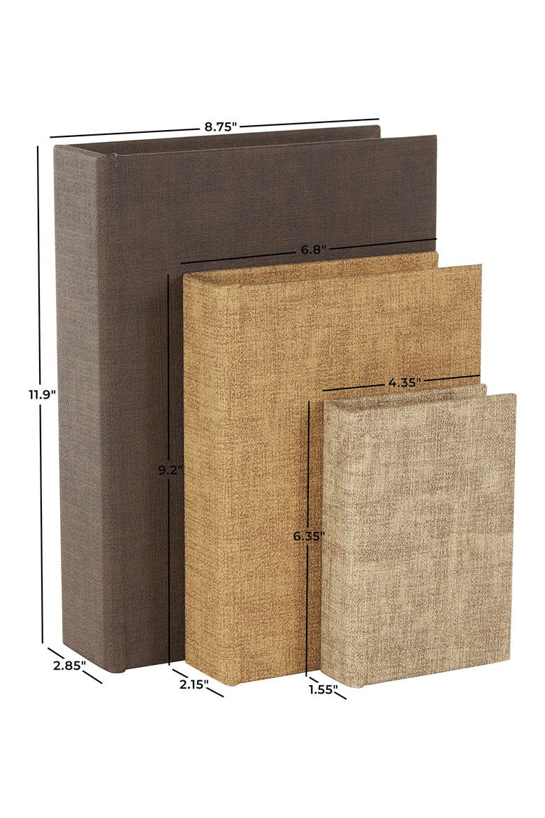 Set of 3 Faux Book Boxes, Alternate, color, MULTI COLORED