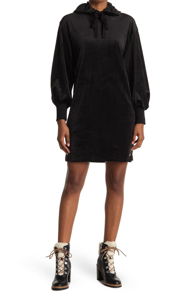 Calvin Klein Velour Hoodie Dress, Main, color,