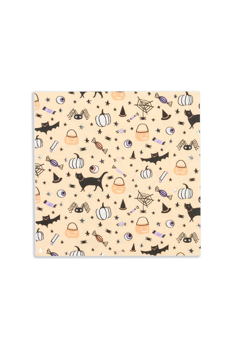 Hocus Pocus Halloween Large Napkins, Main, color, Peach Background