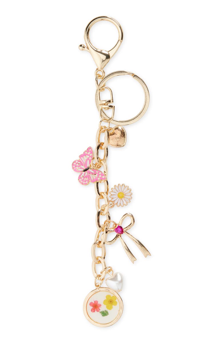 BP. Butterfly Bow Bag Charm, Main, color, Gold Multi