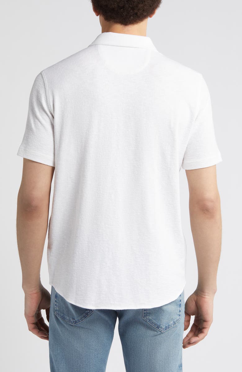 Johnston & Murphy Double Pocket Short Sleeve Knit Button-Up Shirt, Alternate, color, White