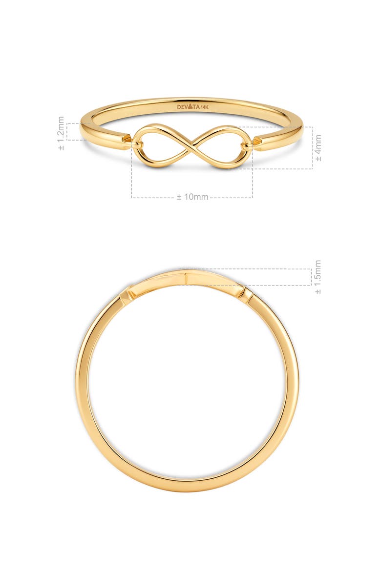 Infinity Ring in 14K Gold, 4mm, Alternate, color, Gold