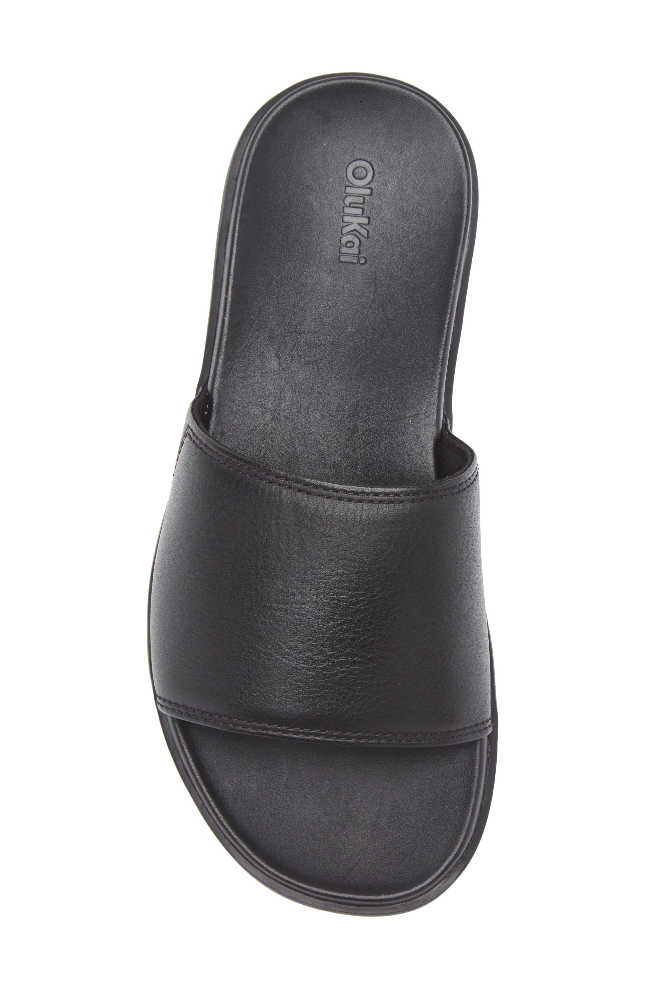 OluKai Olali Slide Sandal, Alternate, color, Black / Black