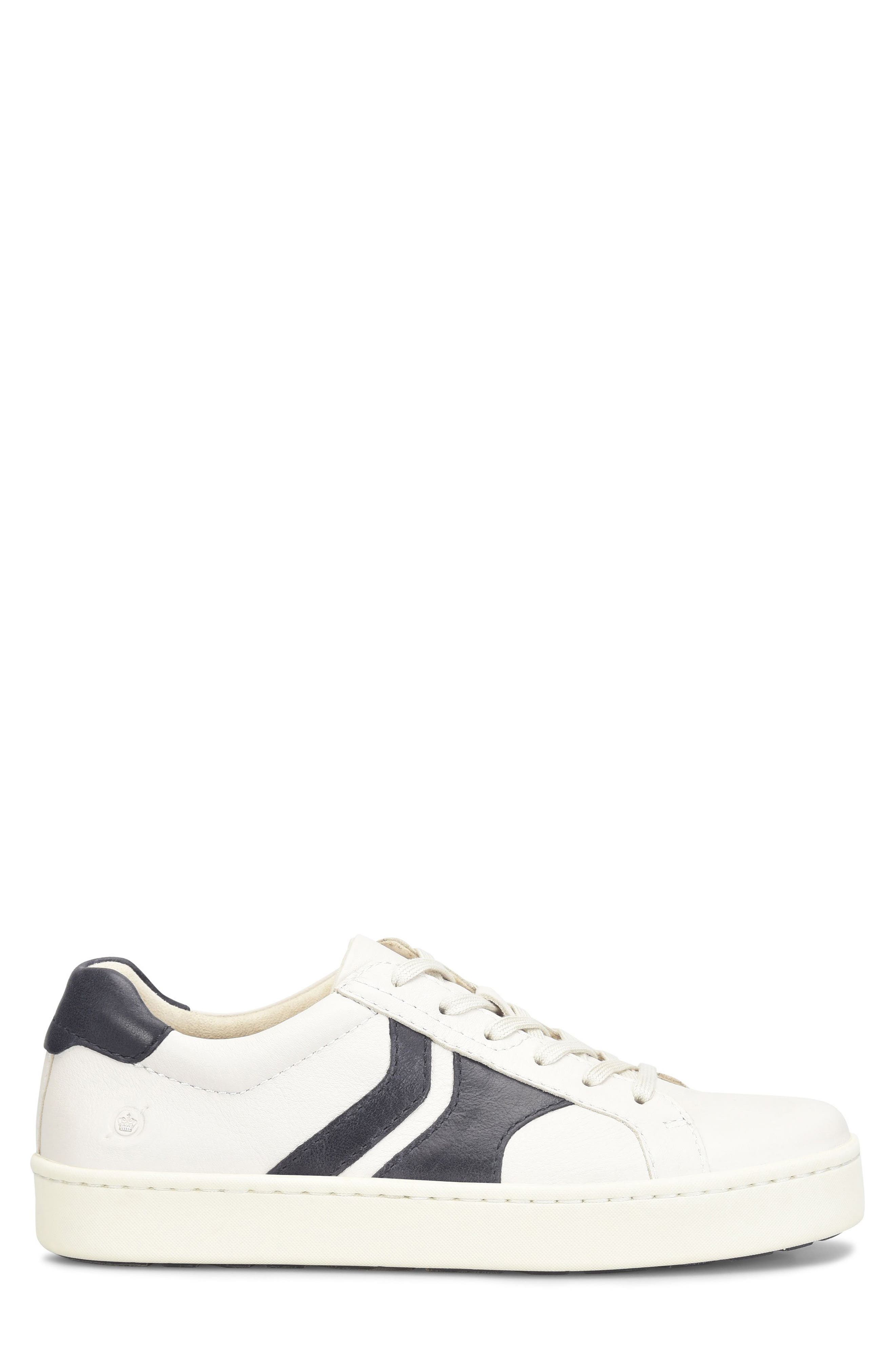 Børn Beck Tie Low Top Sneaker, Alternate, color, White Leather