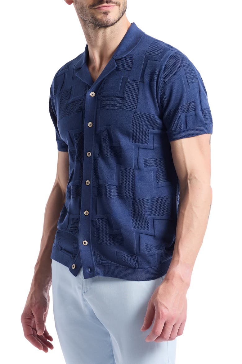 Drayford Short Sleeve Sweater, Alternate, color, NAVY