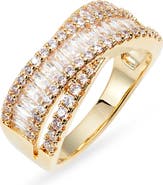 Nordstrom Cubic Zirconia Baguette Overlap Ring