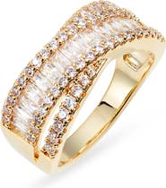 Nordstrom Cubic Zirconia Baguette Overlap Ring