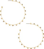 Ettika Rainbow Crystal Hoop Earrings