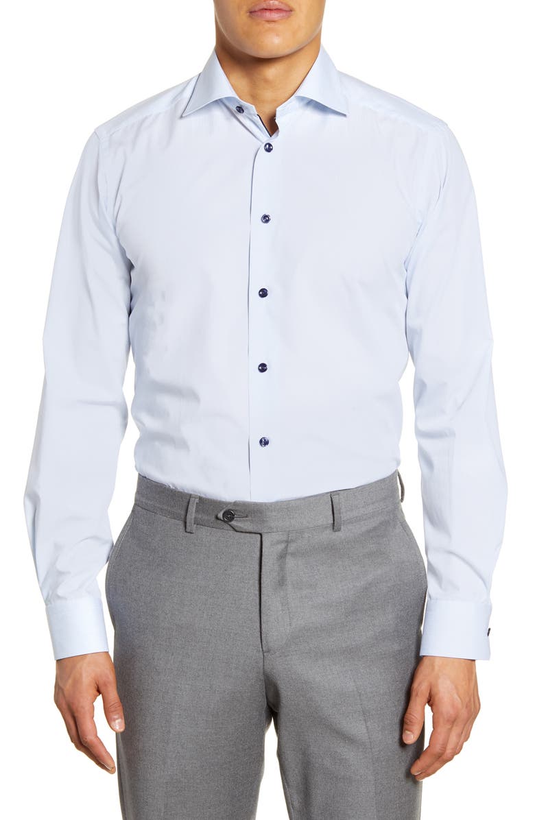 Eton Contemporary Fit Stripe Dress Shirt, Main, color, 