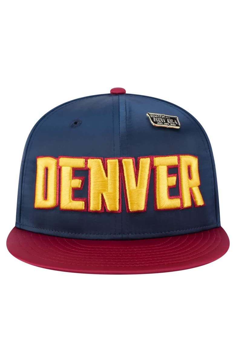 New Era Men's New Era  Navy/Red Denver Nuggets Throwback Satin Vintage Pin Two-Tone 59FIFTY Fitted Hat, Alternate, color, 