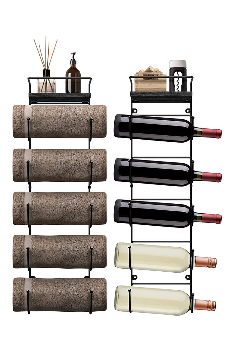 Wall Mounted Organizing Rack, Alternate, color, BLACK