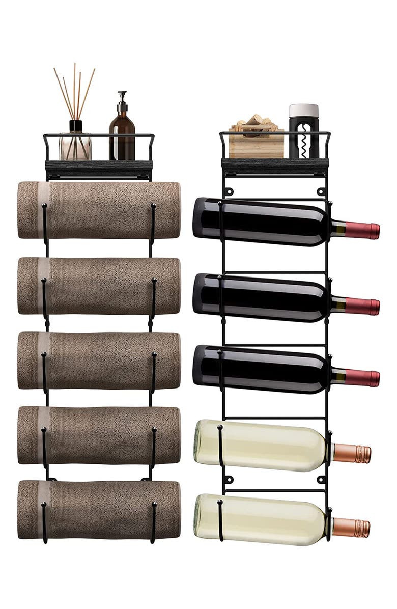 SORBUS Wall Mounted Organizing Rack, Alternate, color, Black