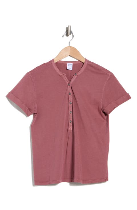 Washed Cotton Henley T-Shirt