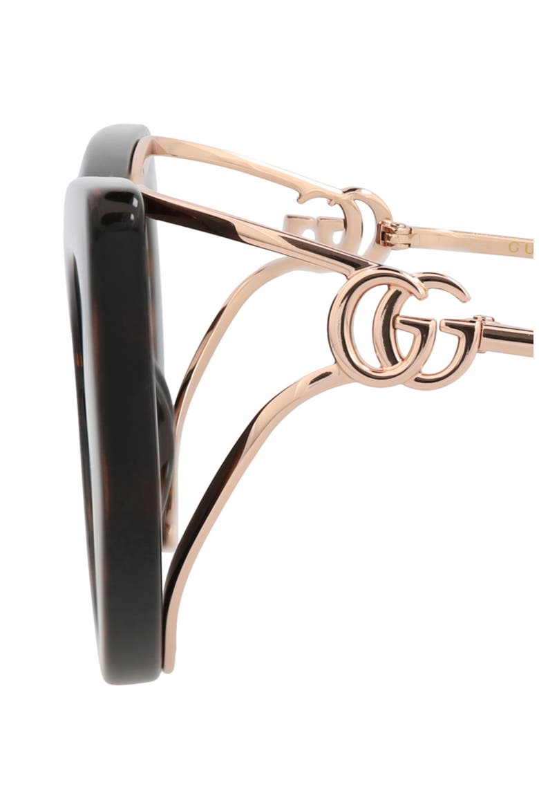 52mm Cat Eye Sunglasses, Alternate, color, HAVANA GOLD BROWN