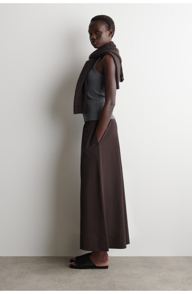 COS Seersucker Culottes, Alternate, color, Brown
