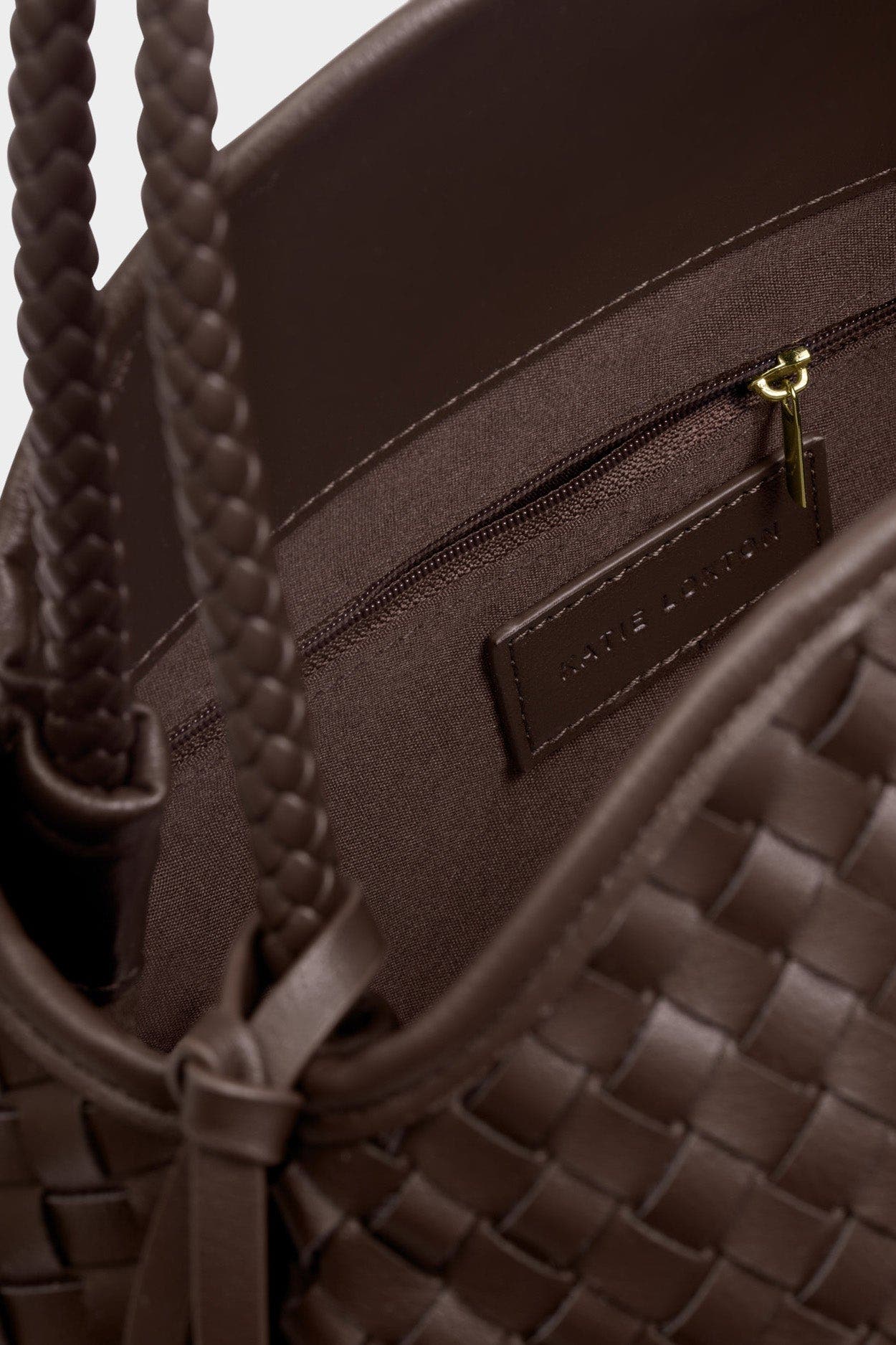 Katie Loxton Nova Hand Woven Large Shoulder Bag in Chocolate, Alternate, color, Chocolate