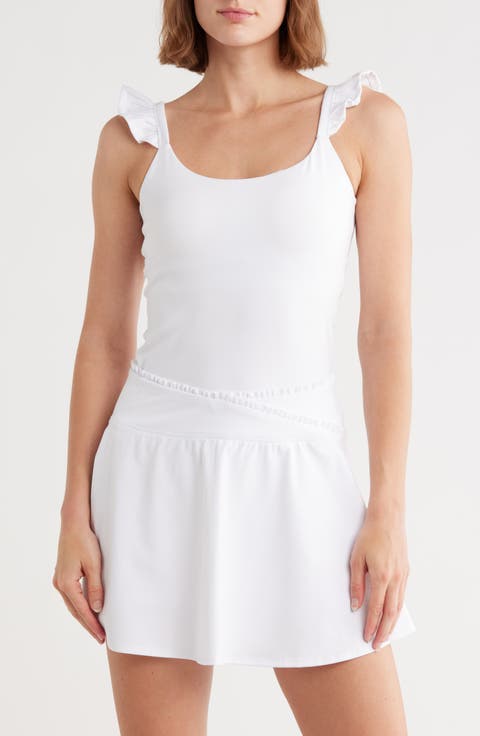Lux Rosa Ruffle Strap Active Tank