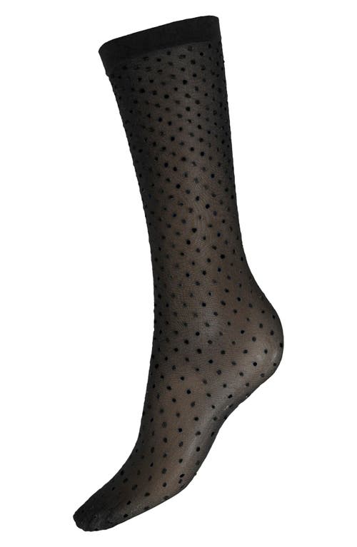 Wolford Dot Crew Socks In Black